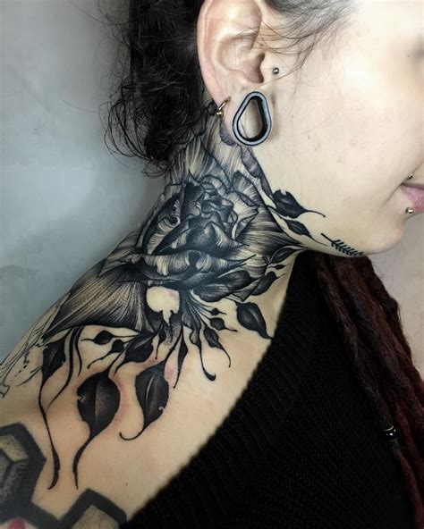 feminine womens front neck tattoos|Female front neck tattoo ideas